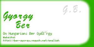 gyorgy ber business card